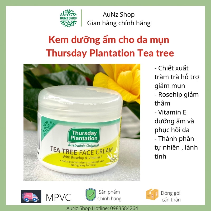 Kem dưỡng Thursday Plantation Tea Tree Face Cream 65g