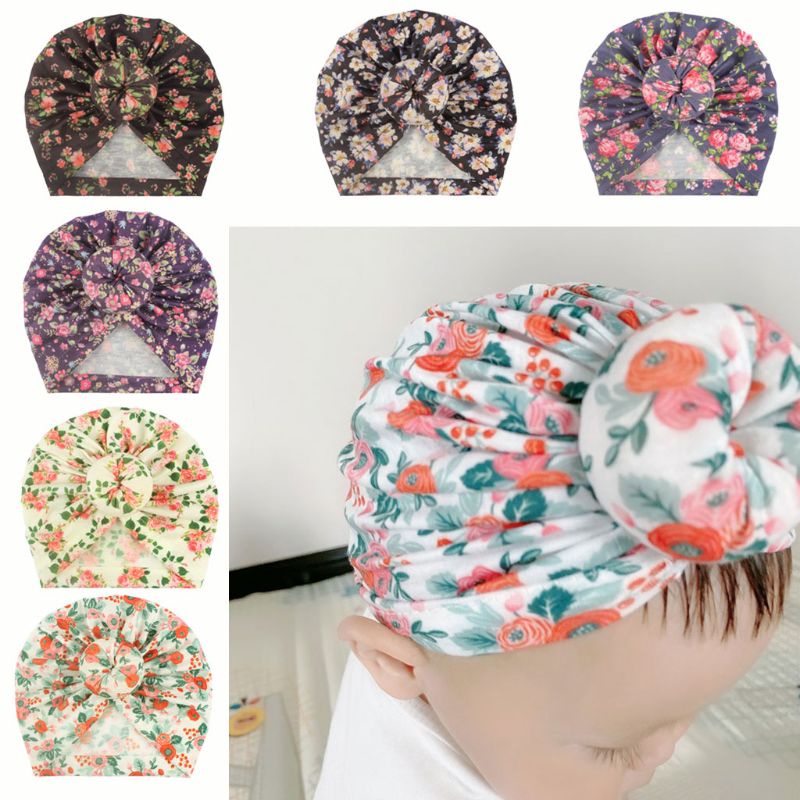 Mũ Turban Nhiều Màu Dành Cho Bé Gái Sơ Sinh