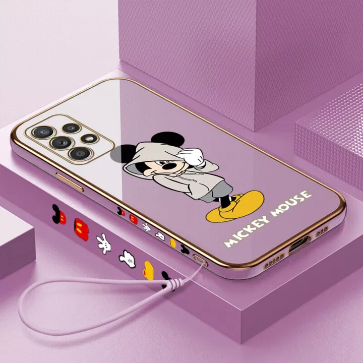 Ốp Điện Thoại Mềm Hình Chuột Mickey Mạ Chrome Cho Samsung A32 4G A52 4G A72 4G A21S A20S A02S