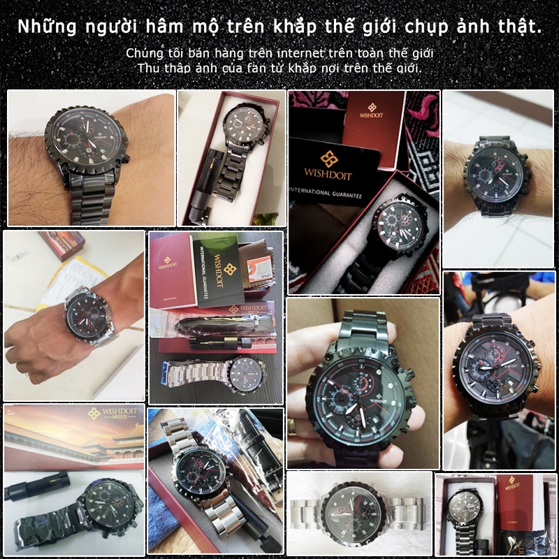 Đồng hồ quartz chất liệu thép không gỉ WISHDOIT