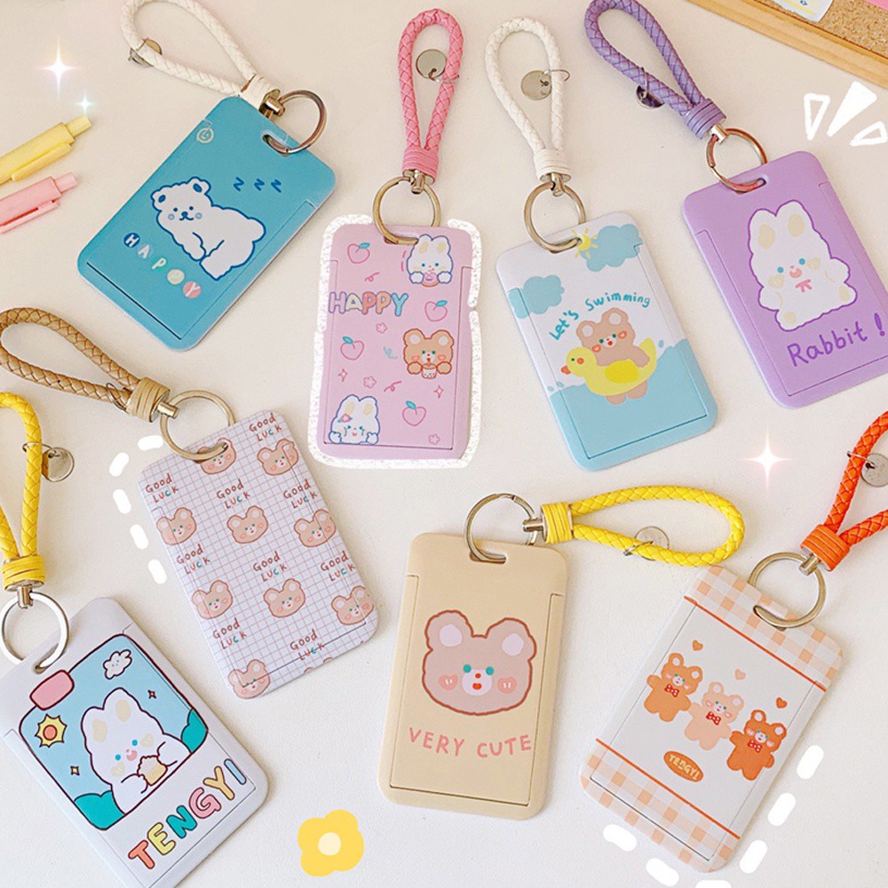 Bao đựng thẻ ID/thẻ xe buýt họa tiết gấu kiểu dáng dễ thương cho bé