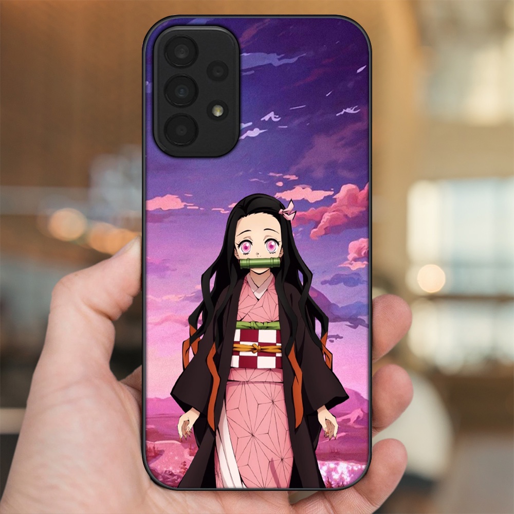 Ốp lưng Samsung A23 viền đen in hình Nezuko Kimetsu no Yaiba
