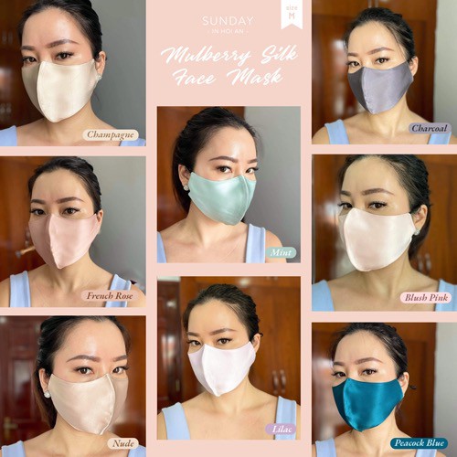 Khẩu Trang Lụa Mulberry 100% Cao Cấp Chống Lão Hoá Và Dưỡng Da | Mulberry Silk Face Mask - SUNDAY