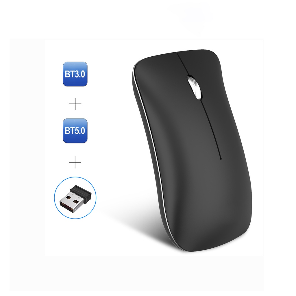Chuột Bluetooth ZTU Smart PM9 bluetooth + wireless USB 2.4GHz siêu mỏng tự sạc,không tiếng ồn
