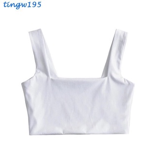 Áo croptop 2 dây bản to cổ vuông - chất bozip co giãn 4 chiều thoải mái - dáng crt năng động