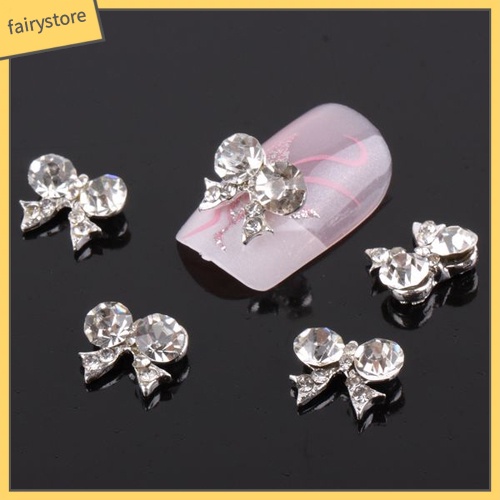 Bộ 10 hạt đính trang trí móng hình nơ xinh xắn