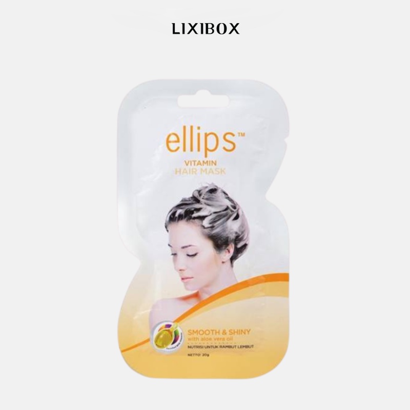 Set Kem Ủ Tóc Bóng Mượt Ellips Vitamin Hair Mask Smooth &amp; Shiny 20Gx4