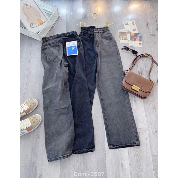 Quần jean ống suông phối màu thiết kế lạ mắt ulzzang sành điệu cá tính Lê Huy Fashion MS 3507