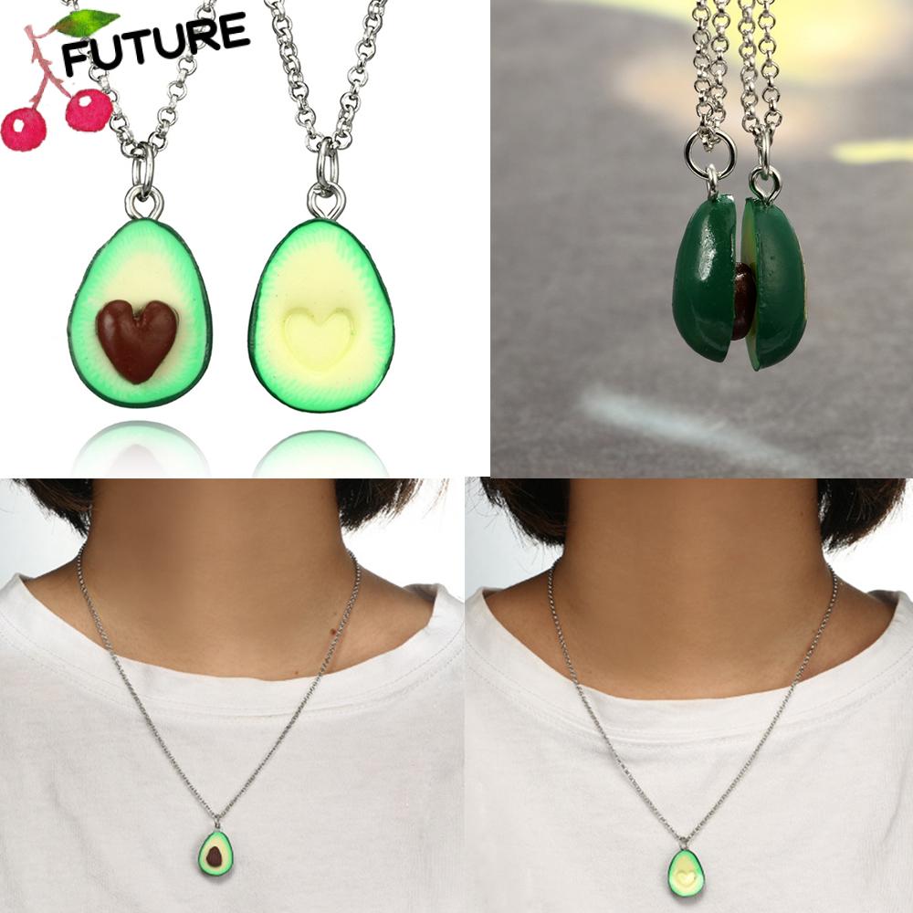 Bộ Trang Sức Gồm Vòng cổ/Móc Khóa/Móc Khóa Hình Trái Bơ Màu Xanh Lá Phong Cách Bohemian Dễ Thương