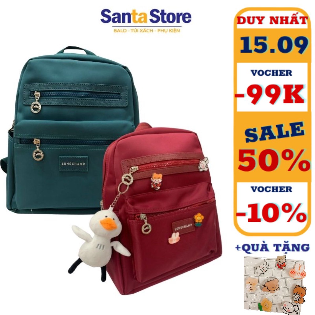 Balo học sinh da chống nước SANTA STORE LC1968 thời trang ulzzang Hàn Quốc đi học đựng laptop A4, sách vở chống nước
