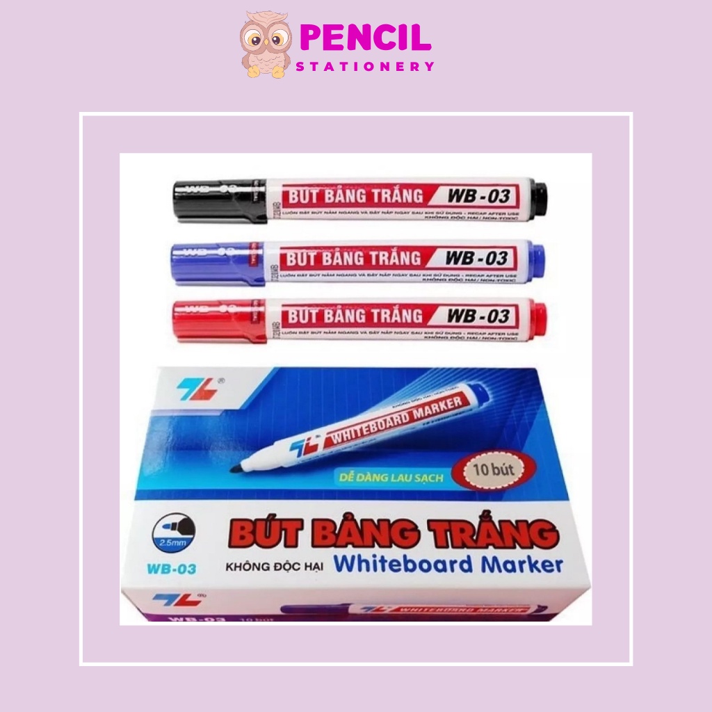 Bút Dạ Lông Dầu Viết Bảng Thiên Long WB02 WB03, Bút Viết Bảng Maker Chuyên Dụng Tiện Lợi Cho Giáo Viên Văn Phòng