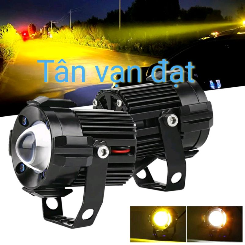Bóng đèn trợ sáng mini bi cầu led 2 màu Vàng Trắng TD35 YWZ Bala  thiết kế thể thao chống nước và Công tắc Mở tắt Mở
