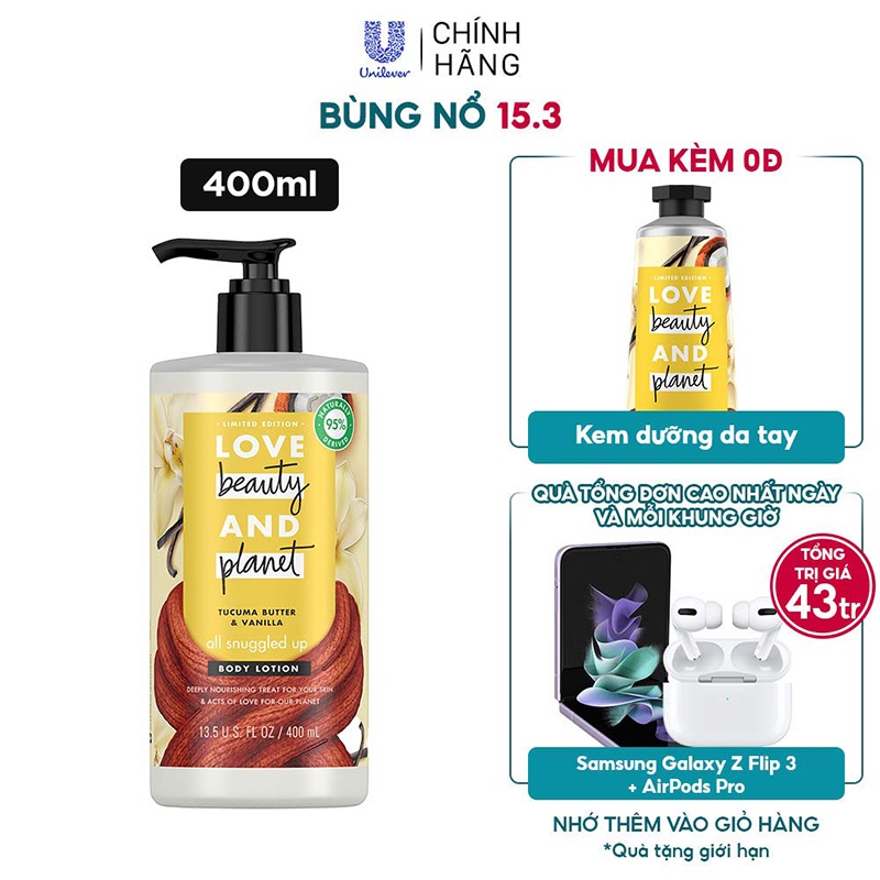 Mã fmcgmall -8% đơn 250k sữa dưỡng thể love beauty and planet phiên bản - ảnh sản phẩm 1