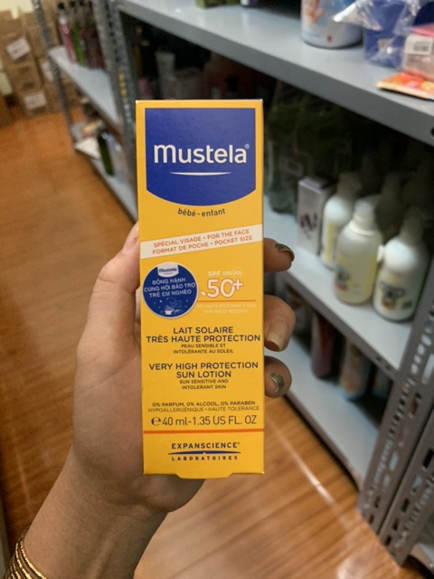 Kem Chống Nắng Của Pháp Cho Trẻ Sơ Sinh Và Trẻ Nhỏ Mustela SPF50+ (40ml)