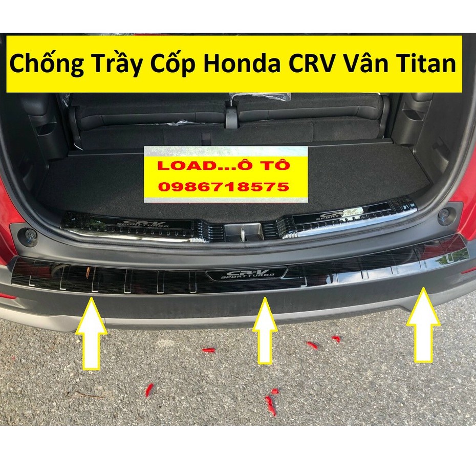 Ốp chống trầy cốp trong và ngoài Honda CRV 2024-2018 Vân Titan Màu Đen Cao Cấp