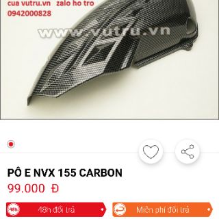 Combo lốc máy pô e quạt gió cacbon nvx