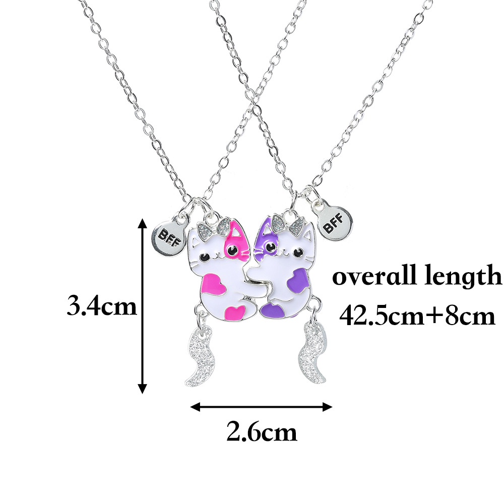 1 Cặp Vòng Cổ Choker Mặt Hình Mèo Dễ Thương Sáng Tạo Có Từ Tính