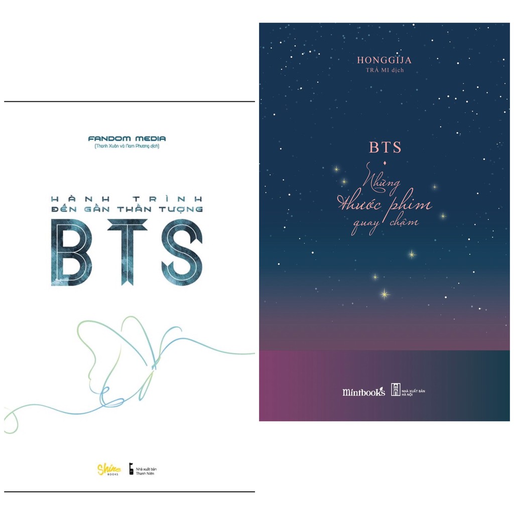 Sách BTS 2 Cuốn: BTS - Những Thước Phim Quay Chậm + Hành Trình Đến Gần Thần Tượng BTS + Tặng Bookmark Thiết Kế Aha