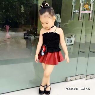 Set áo ống dây bé gái