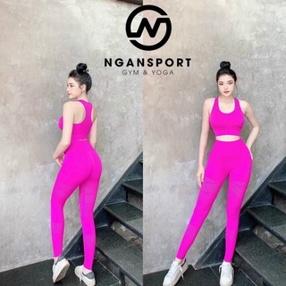 Set tập gym đục lổ thun dệt kim S47