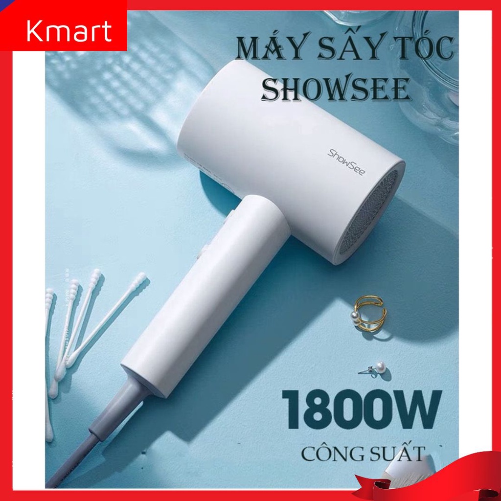 Máy sấy tóc xiaomi Showsee, ion âm chống khô tóc, Máy sấy công suất 1800w [K_MART Siêu thị tiện ích gia đình ]