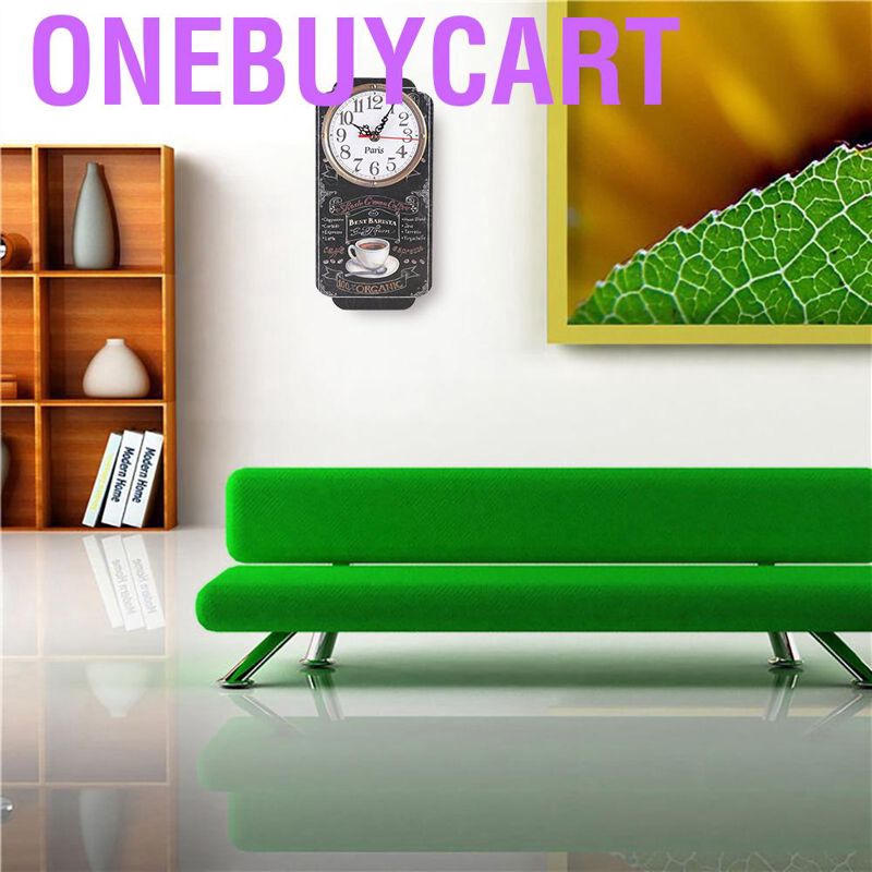 Onebuycart Elegant Style Rectangular Wall Clock Stylish Hanging for Living Room Bar Ornament