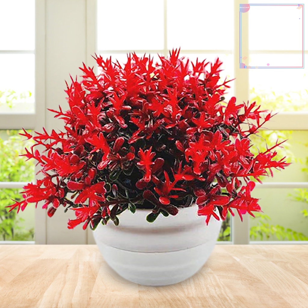 1 Bộ Chậu Cây Cỏ Nhân Tạo Bằng Nhựa Để Bàn Trang Trí