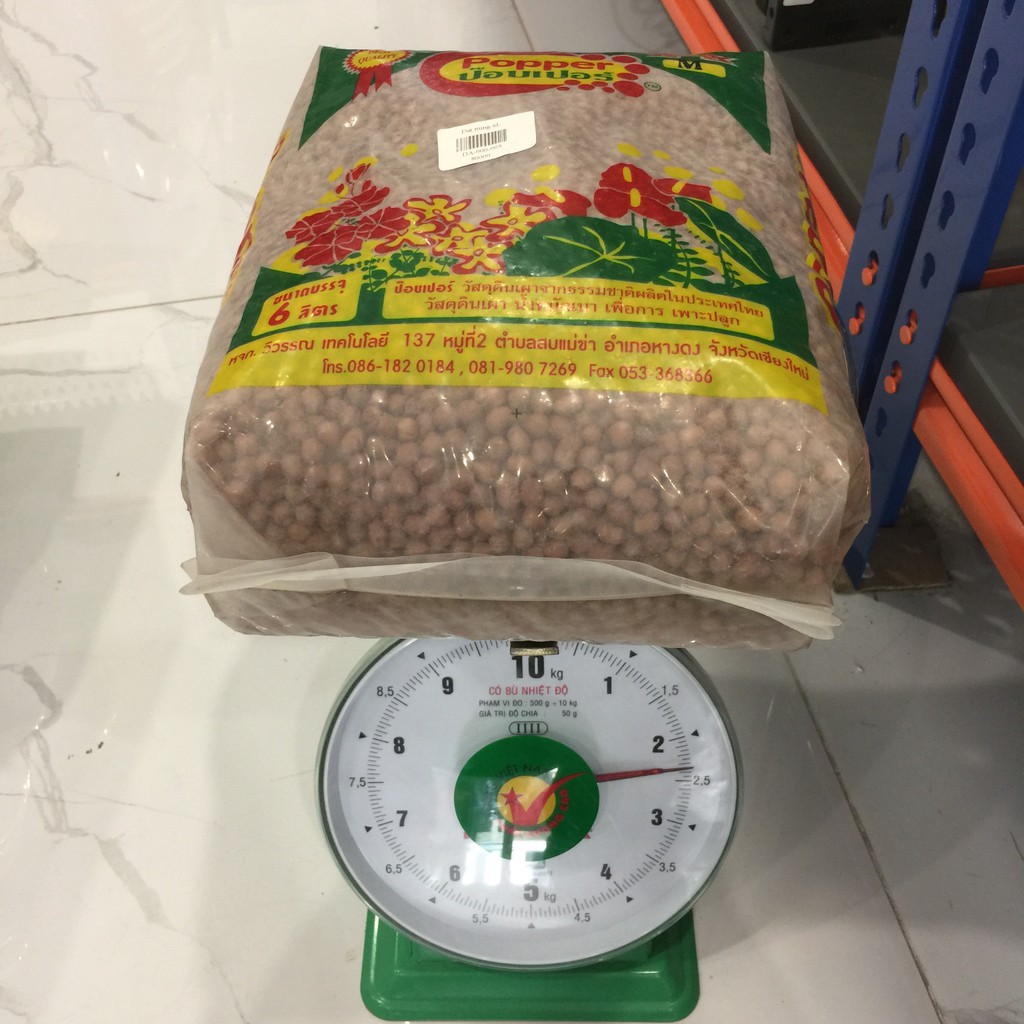 Viên Đất nung Popper 6 Lít  làm giá thể trồng cây, trang trí bề mặt chậu