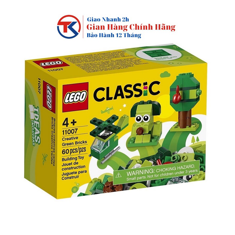 LEGO CLASSIC Hộp Lắp Ráp Sáng Tạo Xanh Lá 11007 (60 Chi Tiết)