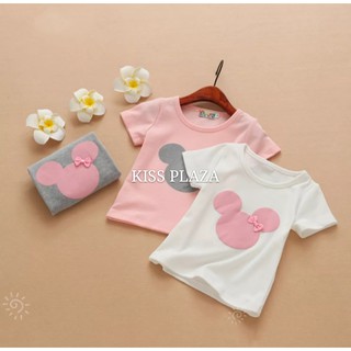 Áo thun cho bé MẪU MỚI | ÁO THUN MICKEY PHỐI NƠ CỰC XINH CHO BÉ 8-18KG | VIDEO THẬT | KISS PLAZA