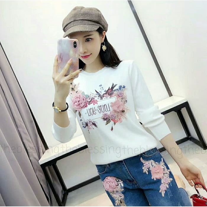 Áo sơ mi nữ Plus Size 4XL 3XL tay dài họa tiết sọc ngang in chữ LOVE YOU lo 41FCT