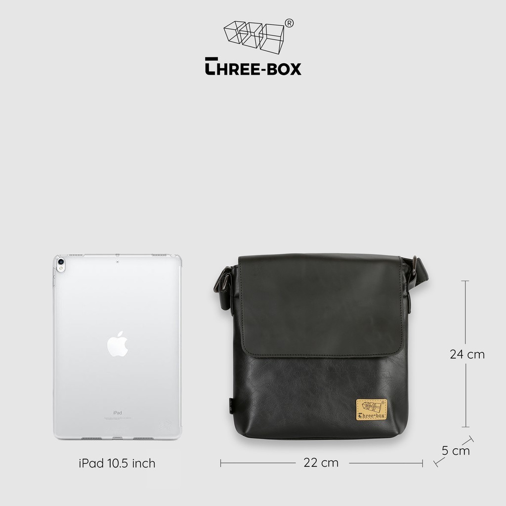 Túi da đeo chéo Three-Box chính hãng | MS3566