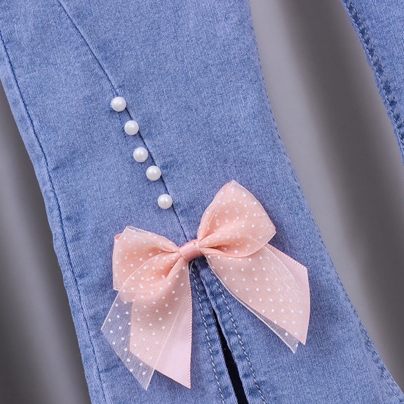 Quần Jeans In Hình Quả cherry Thời Trang Mùa Hè Cho Bé Gái 1-6 Tuổi