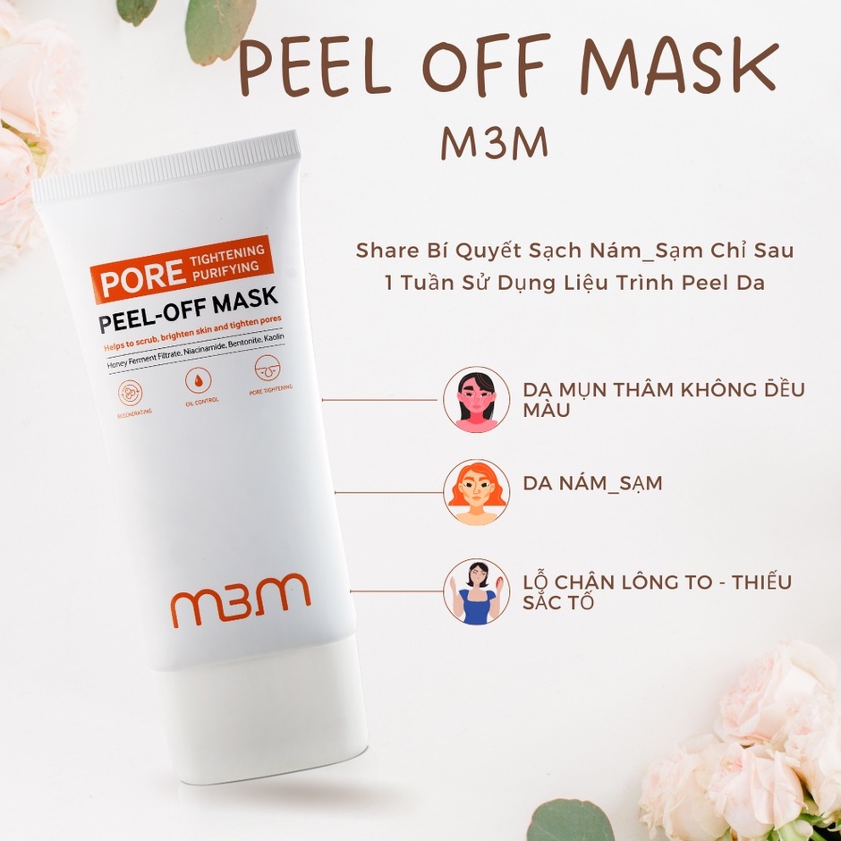 Gel mặt nạ lột Peel-Off Mask M3M, Tặng Tinh chất phục hồi, tái tạo trẻ hóa Regenerating Serum M3M