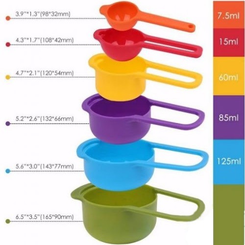 Bộ cup đong nguyên liệu làm bánh 6 món