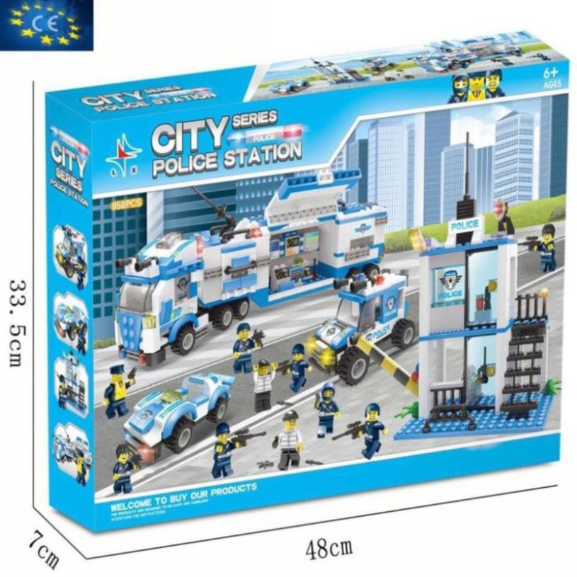 Lego Ghép Hình Cảnh Sát CITY POLICE (858 miếng ghép) LXA327