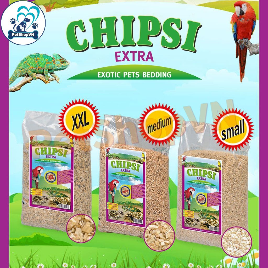 Lót Chuồng Cho Bò Sát CHIPSI EXTRA Bao 3Kg Nhập Khẩu Đức