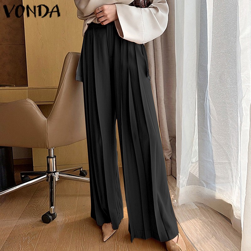 Quần Dài VONDA Ống Loe Lưng Cao Màu Trơn Cho Nữ | BigBuy360 - bigbuy360.vn