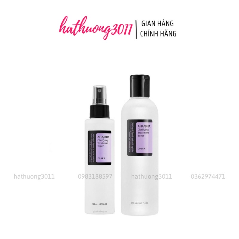 Nước Hoa Hồng Tẩy Tế Bào Chết Hoá Học (AHA + BHA) COSRX Clarifying Treatment Toner