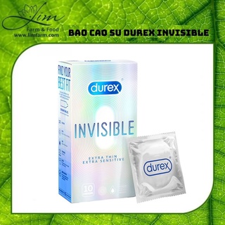 Bao Cao su durex Invisible [HÀNG CHÍNH HÃNG] BAO CAO SU SIÊU MỎNG chân thật trong từng cú chạm hộp 10/chiếc