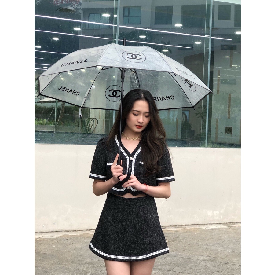 Set Dạ Tiêu Viền Ren 2 Màu, Set Bộ Áo Khoác Dạ Mix Chân Váy