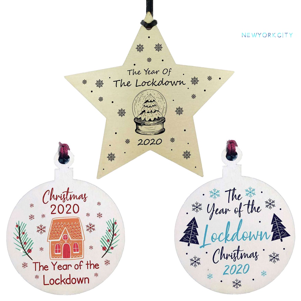 Mặt Gỗ Hình Tròn In Chữ Giáng Sinh Trang Trí Cây Thông