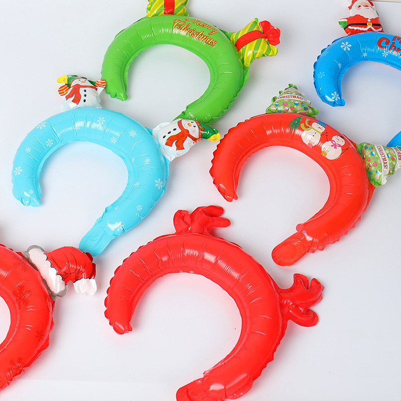 Set 10 Bong Bóng Trang Trí Giáng Sinh Noel, Christmas Hình Băng Đô
