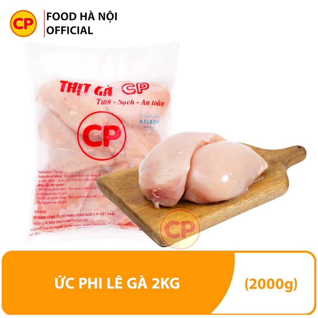 Ức phi lê gà, lườn gà CP túi 2kg hỗ trợ giảm cân [Hà Nội Giao Hỏa Tốc 1H]