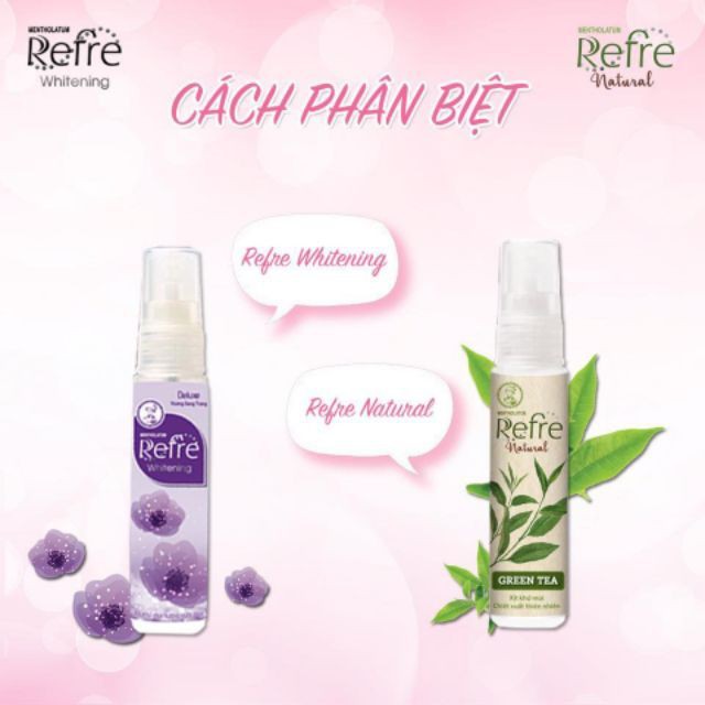 Xịt khử mùi Refre Whitening/Natural 6ml