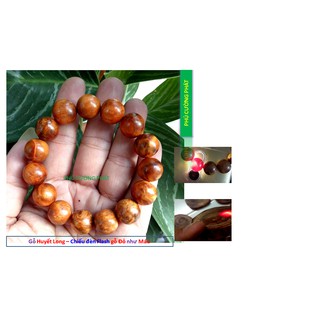Vòng tay gỗ nu huyết long 14 li (huyết rồng)