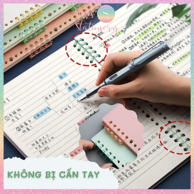 [HOTIS] Thanh còng nhựa mini 5 còng trong suốt - Binder A7/ A6/ A5/ B5/ A4