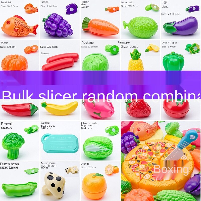 Trái cây và Rau của trẻ em bị cắt và cắt. Trái Cây Đồ Chơi Nhà Bếp Cho Bé Gái