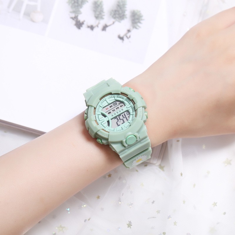 Đồng Hồ Điện Tử Thể Thao Nam Nữ UNISEX AOSUN Dây Iin Hình Hoa Cúc Hot Trend (Tặng Kèm Vòng Tay Hoa Cúc) | BigBuy360 - bigbuy360.vn