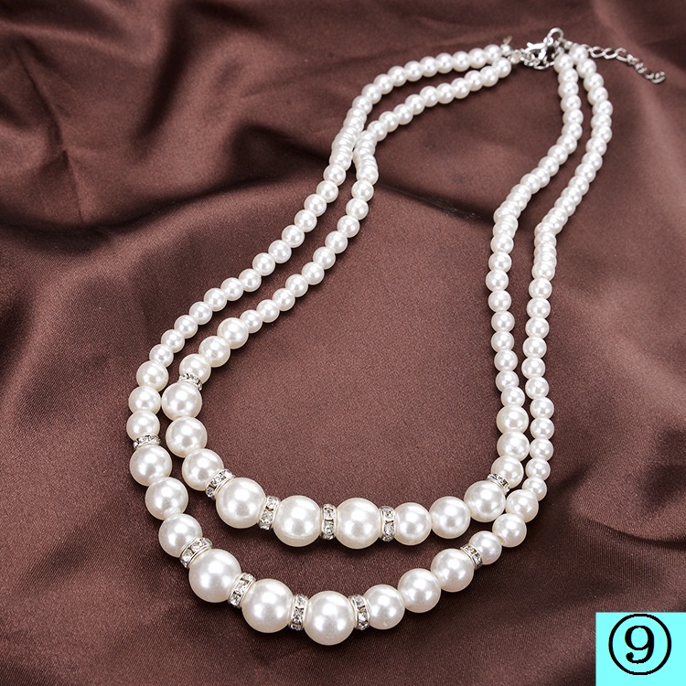 Dây Chuyền Hai Lớp Đính Ngọc Trai Thời Trang Thu Đông Phong Cách Mới Cho Nữ